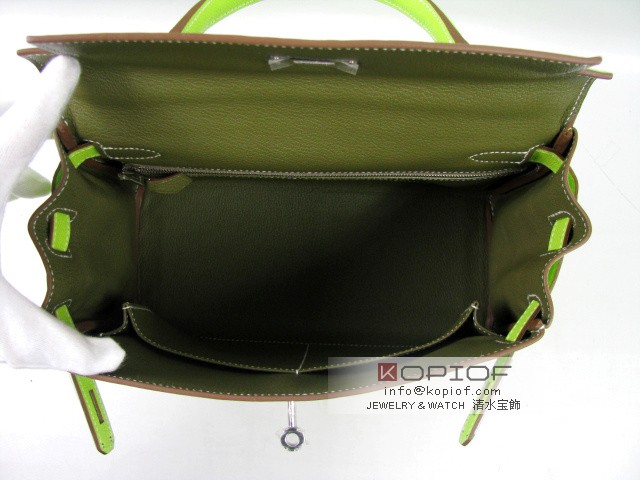 エルメス ケリー スーパーコピー28内縫い ブォーエプソン-キウイ(シルバー金具) her321